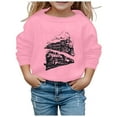 thumbnail image 2 of Hiijoy Kids Graphic Sweatshirt Boys Girls Train Print Crewneck Long Sleeved Pullover Top, 2 of 3