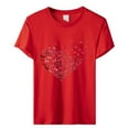 thumbnail image 4 of Red Women's Short Sleeve T-shirt, Women'S Love Butterfly Printed Shirt Short Sleeve Round Neck T Shirt Fashion Top Lightweight Soft Casual Summer Clothing Clothes,Women's Short sleeve T-shirt 3XL, 4 of 4