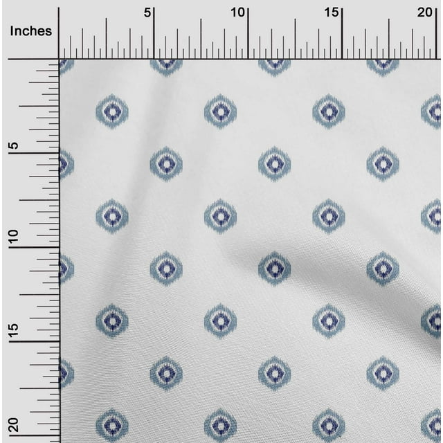 oneOone Georgette Viscose Fabric Circle Ikat Decor Fabric Printed BTY 42 Inch Wide