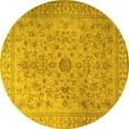 thumbnail image 1 of Ahgly Company Machine Washable Indoor Round Persian Yellow Traditional Area Rugs, 8' Round, 1 of 4