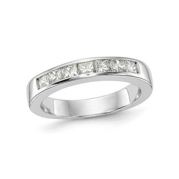 3/4 Carat (Ctw Color H-I, I1-I2) Semi Eternity Princess Cut Diamond Wedding Band Ring in 14K White Gold