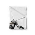 thumbnail image 2 of Manly Soft Flannel Fleece Blanket, Motorbike Hipster Style Dangerous Risky Ride Driving Vehicle Throttle Chopper, Cozy Plush for Indoor and Outdoor Use, 50" x 70", Black White Grey, by Ambesonne, 2 of 5