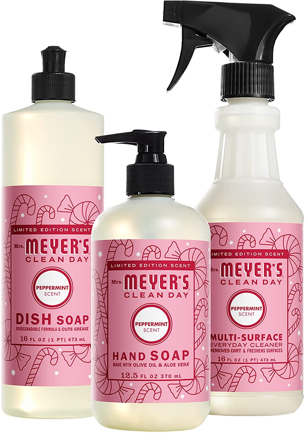 Mrs. Meyer's Peppermint Kitchen Set Dish Soap Hand Soap MultiSurface