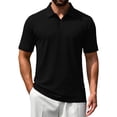 thumbnail image 2 of OIOLOYJM Mens Polo Shirts Short Sleeve Quick Dry Golf Shirt Athletic Business Work T-Shirt Workout Running Lightweight Top Black L, 2 of 5