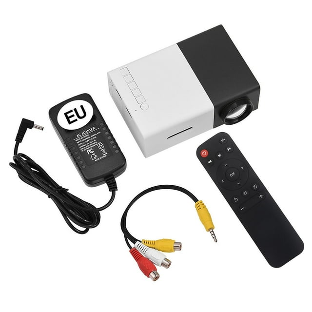 Mini Stylish Home Theater Portable LED Projector Multimedia Player Black White