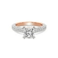 thumbnail image 3 of IGI Certified 2 Carat Princess Shape Lab Grown Diamond Engagement Ring | 14K Rose Gold | Eternia Criss Cross Side Halo Diamond Ring | FG-VS1-VS2 Quality Friendly Diamonds, 3 of 6