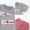thumbnail image 5 of XFHLMJFF Toddler Boy Clothes Outfits Baby Unisex Embroidered T Shirt Shorts Soft 2 Piece Cool Boy Set Size 0M-6M, 5 of 9