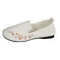 thumbnail image 6 of Women's Lightweight Ballet Flat Shoes Flora Embroidery Comfortable Slip On Dress Shoes Casual Non Slip Loafers, 6 of 7
