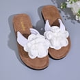thumbnail image 4 of Xdegoge Women's Flower Flip Flops Sandals Plus Size Flat Thick Sole Summer Beach Shoes Open Toe Slip On Shoes for Vacation Daily Walking, 4 of 9