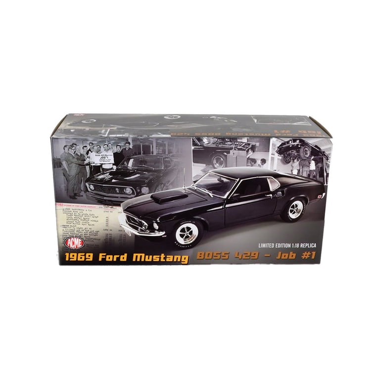 ACME 1969 Ford Mustang BOSS 429, Black, 1/18 Scale Collectible
