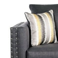 thumbnail image 3 of Benjara Fabric Upholstered Loveseat with Accent Pillows and Nailhead Trim, Gray, 3 of 5