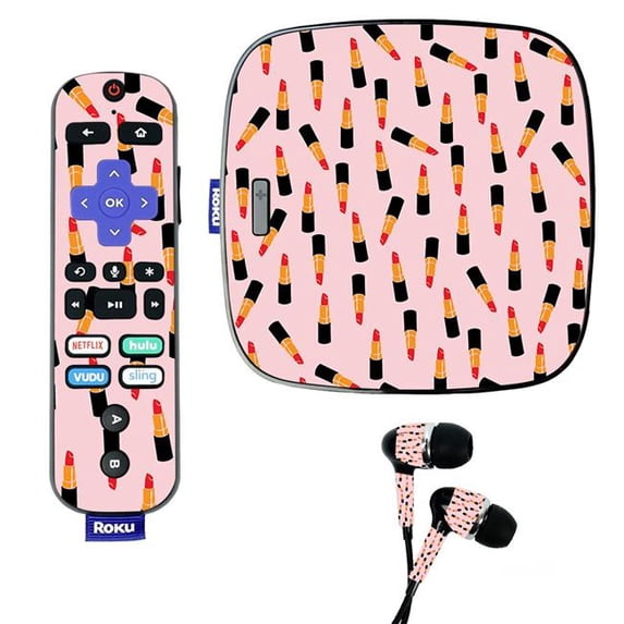 Skin Decal Wrap Compatible With Roku Ultra Sticker Design Lipstick Pattern