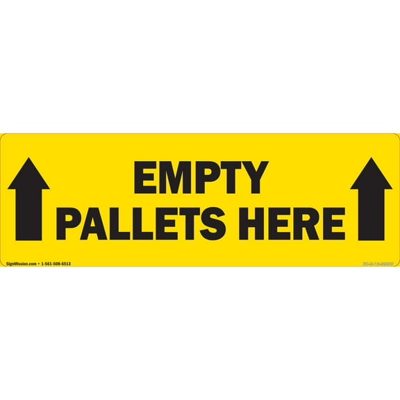 Empty Pallets Here Non-Slip Floor Marker | 3 Pack of 6" X 18" Vinyl Decal | Protect Your Business, Work Place & Customers |  Made in The USA
