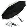 Folding Umbrella 10 Ribs Compact Travel Umbrella, Automatic Umbrella, Folding Umbrellas-Silver