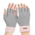 thumbnail image 2 of ZJXFGS Warm Work Gloves,Gloves For Women Cold Weather,Winter Knitted Fingerless Gloves,Warm Gloves For Women,Fingerless Mittens For Women,Gloves With Fingers Cut Out,Gray,One Size, 2 of 9