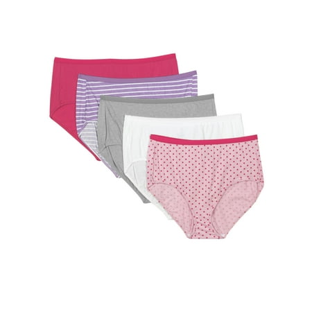 Just my Size by Hanes Cool Comfort Cotton Women's Briefs, 5 Pack, 10,