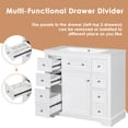 thumbnail image 5 of 36" Bathroom Vanity without Sink, Modern Bathroom Cabinet with Door, 6 Drawers, 1 Open Shelf and Adjustable Shelf, Solid Wood & MDF Bathroom Vanity, Cabinet Base Only, White, 5 of 9
