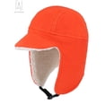 thumbnail image 2 of Gustave Men's Fleece Warm Winter Earflap Hats With Visor Windproof Trapper Hunting Hat, Russian Earflap Snow Ski Caps "Orange", 2 of 8
