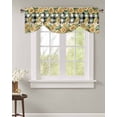 thumbnail image 2 of Tie Up Valance Curtain for Kitchen, Green Gnome Sunflower Butterfly Rod Pocket Short Curtains Adjustable Tie-Up Shade Valances, Black Plaid Lattice Window Treatment for Bathroom Living Room Bedroom, 2 of 7