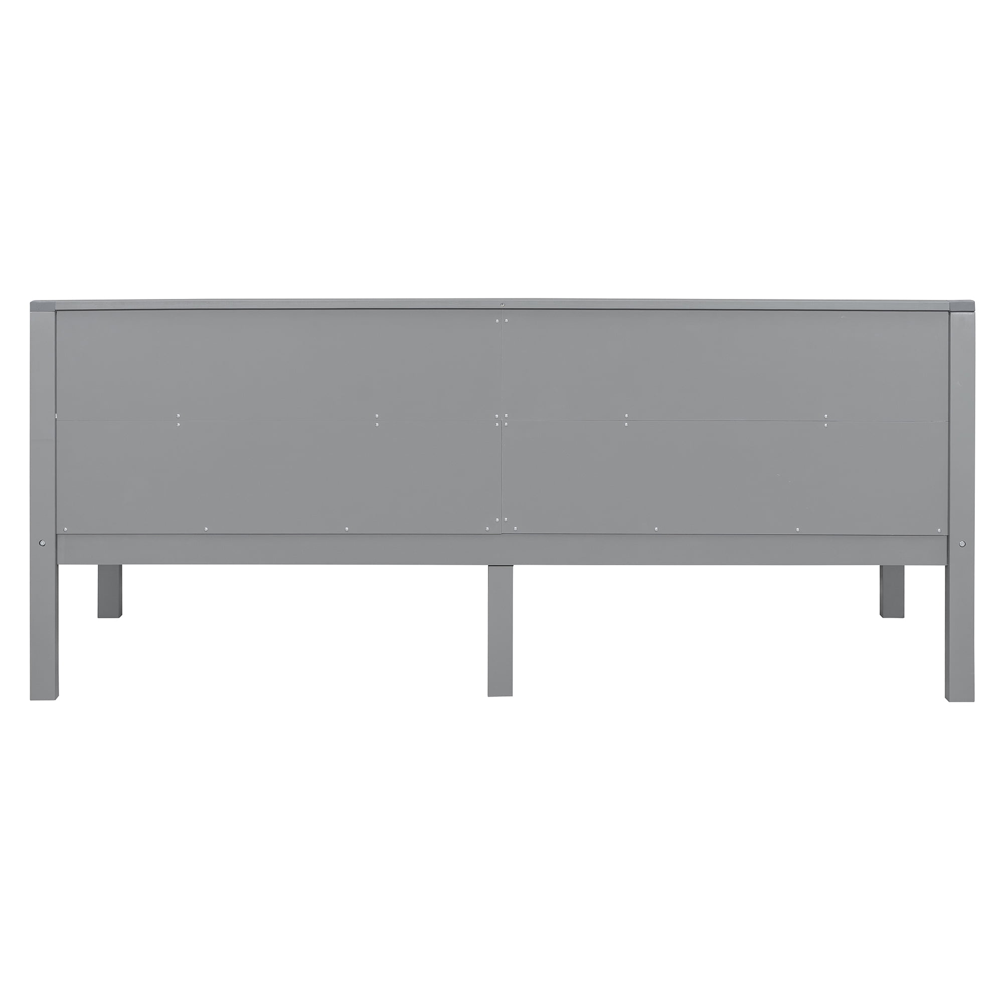 Aukfa Twin Size Bed Frame, Solid Wood Daybed with Slat Support for Kids Boys Girls, Gray