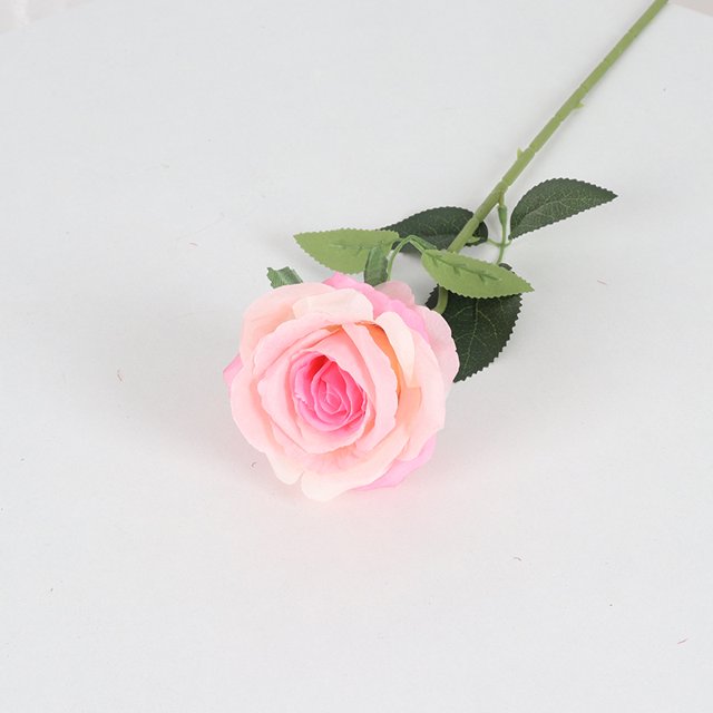Bola de onda de rosa artificial de tela de seda individual, rosa para decoración de bodas, hotel y hogar, arreglo floral, flor falsa