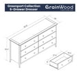 thumbnail image 5 of Grain Wood Furniture Greenport 6-Drawer Bedroom Dresser, Solid Wood with a Brushed Grey Finish, 5 of 6