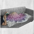 thumbnail image 6 of Mandala Soft Flannel Fleece Throw Blanket, Meditational Round Lace Inspired Element Heart Shapes and Blended Color Bohemian, Cozy Plush for Indoor and Outdoor Use, 50" x 70", Multicolor, by Ambesonne, 6 of 6
