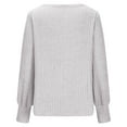 thumbnail image 4 of TKLPEHG Long Sleeve Sweaters for Women Fashion Crew Neck Lightweight Pullover Sweaters Loose Casual Ribbed Knit Tunic Tops (White,M), 4 of 6