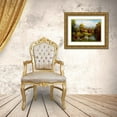 thumbnail image 3 of Hulsey 32x25 Gold Ornate Wood Framed with Double Matting Museum Art Print Titled - Village at the River Bank, 3 of 4