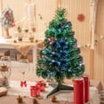 thumbnail image 2 of Costway 2ft Pré-Éclairé Fibre Optique PVC Artificiel Arbre de Noël Table W / Stand, 2 of 10