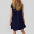 thumbnail image 5 of LISTHA Sundresses for Women Short Sleeveless Crew Neck Tank Dress Vacation Ruffle A-Line Beach Mini Dresses Navy S, 5 of 9