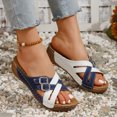 thumbnail image 4 of abtuhar Wedge Sandals for Women,Women's Sandals,Womens Wedge Sandals Dressy Sandals Comfortable Walking,Casual Summer Shoes Blue, 4 of 5