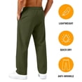 thumbnail image 5 of Men's Quick Dry Athletic Pants Drawstring Lightweight Straight Leg Active Trousers for Travel and Workout, 5 of 7