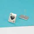 thumbnail image 5 of QQTDFG Solid Sterling Silver Black Ace of Spades Stud Earrings Cards Aces A4198-1 single earring, 5 of 6