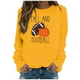 thumbnail image 2 of EQWLJWE Chandails en Molleton de Football Surdimensionnés pour Femmes Manches Longues Col Rond Chandails en Molleton Automne et Imprimé Citrouille Maillot Chandails en Molleton Costumes d'Halloween Hauts d'Entraînement pour Femmes, 2 of 5