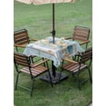 thumbnail image 4 of Outdoor Tablecloths with Umbrella Hole & Zipper, Blue Beach Coastal 60x60 Inch Square Tablecloths, Nautical Shell Starfish Coral Summer Waterproof Table Cloth, Patio/Pool/Picnic Table Covers, 4 of 8