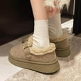 thumbnail image 4 of Khaki Ladies Fashion Flat Shoes With Plush Lining And Buckle For Outdoor Indoor Wear And Comfort, 4 of 4