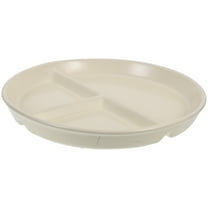 Soimiss Adult Diet Plate Divided Plate Ceramic White 1Set Simple Design Tableware