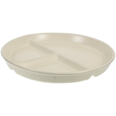 Soimiss Adult Diet Plate Divided Plate Ceramic White 1Set Simple Design Tableware