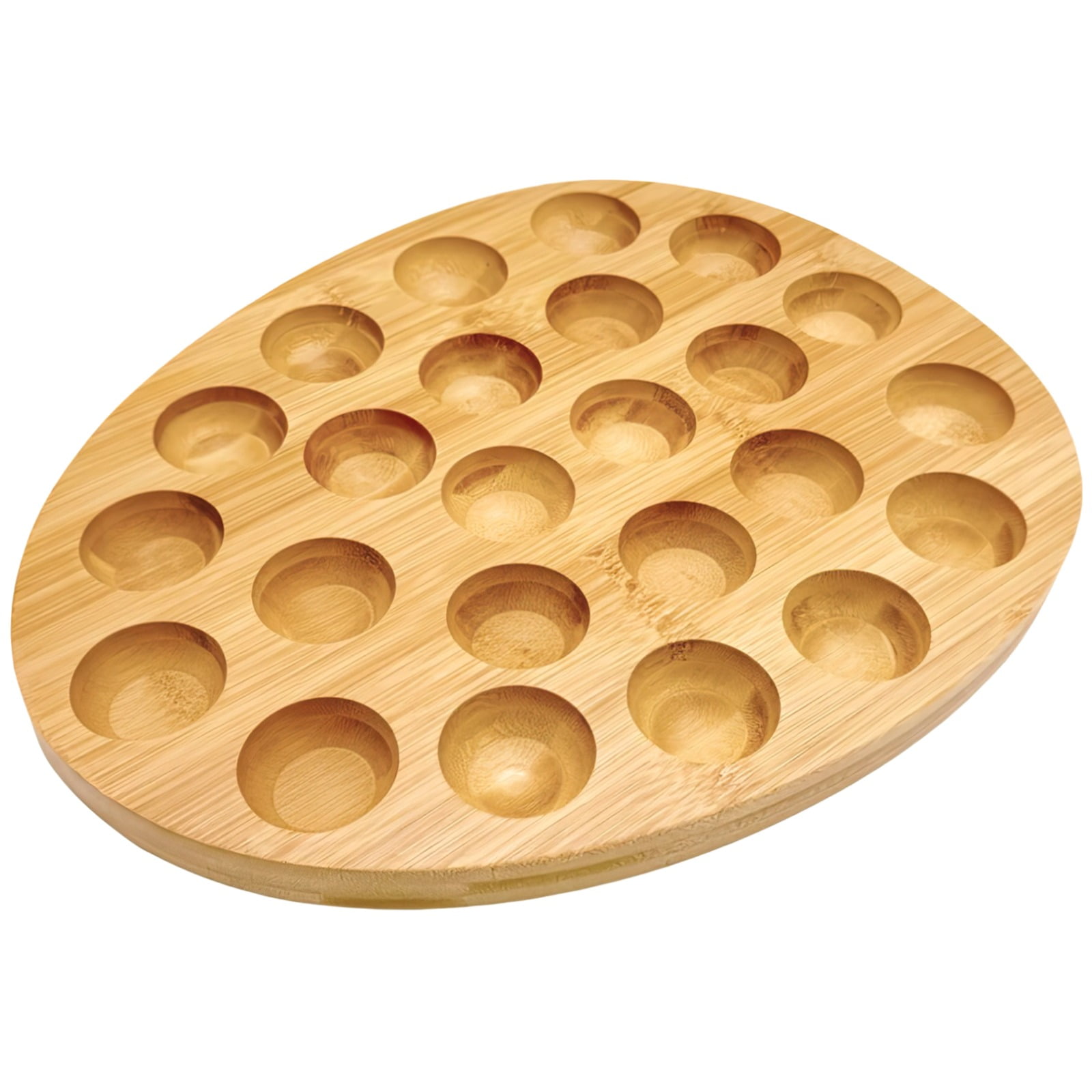 Wooden Reversible Deviled Egg Tray with 24 Holes for Home Party