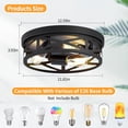 thumbnail image 3 of LiMoTech 2 Pack Black Ceiling Light,13 inch Light Fixtures for Ceiling,Industrial Farmhouse Metal Cage Light Fixtures Ceiling Mount for Kitchen Entryway Hallway E26, 3 of 8