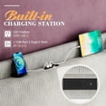 thumbnail image 6 of Merluxy Corduroy Upholstered Platform Bed Frame Storage Headboard with Charging Station,King,Light Grey, 6 of 8