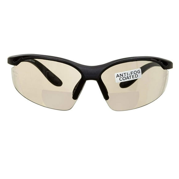 voltX 'CONSTRUCTOR' BIFOCAL Reading Safety Glasses (MIRROR +1.5 Dioptre INDOOR/OUTDOOR LENS) ANSI Z87.1+ & CE EN166F, certified/Cycling Sports Glasses includes safety cord + UV400 anti fog coated lens