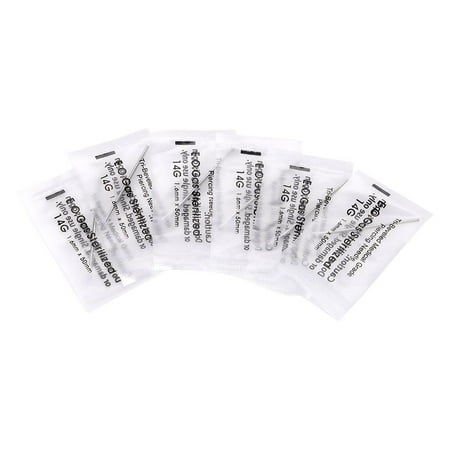 piercing needle hollow sterilized tattoo disposable nose lip ear needles 100pcs yosoo