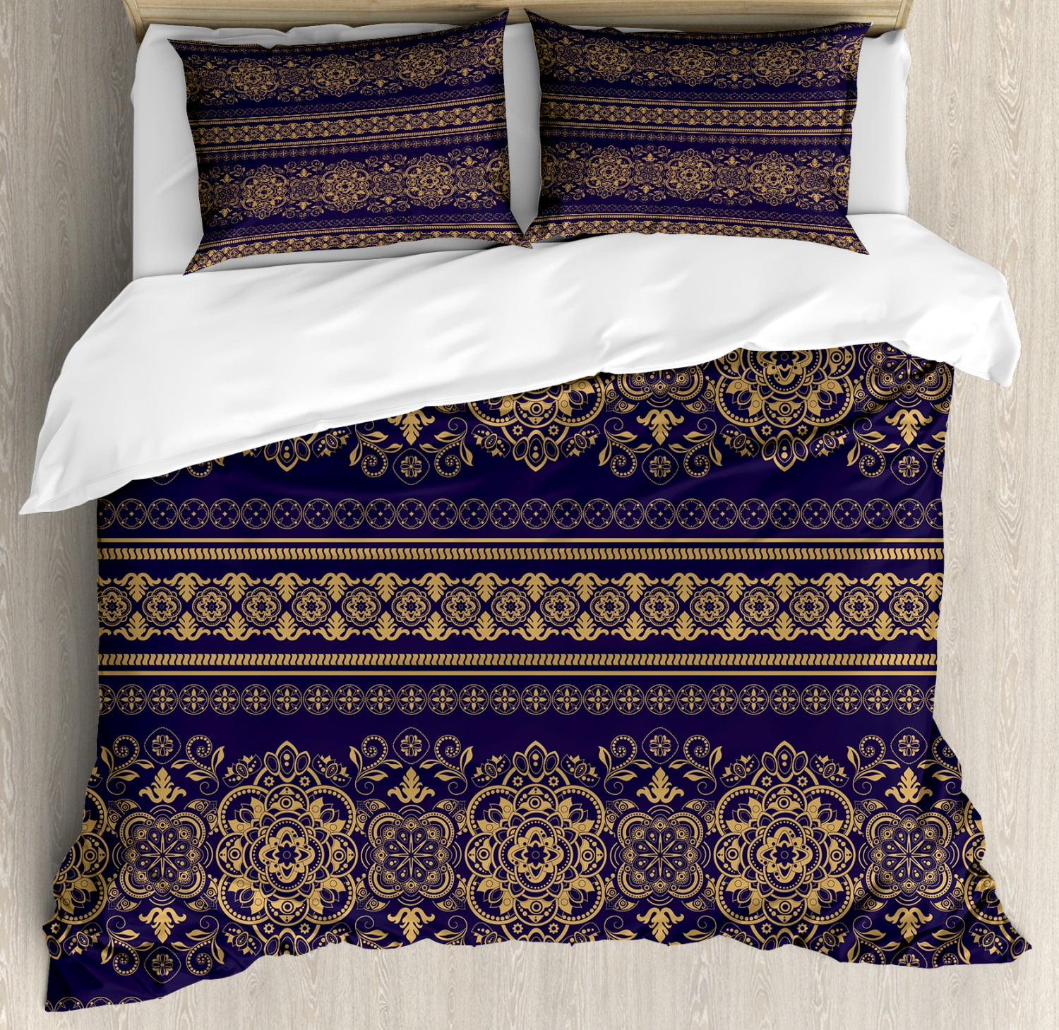 Turkish Pattern Queen Size Duvet Cover Set, Damask Style ...