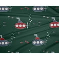 thumbnail image 4 of oneOone Polyester Lycra Teal Green Fabric Submarine & Fish Ocean Craft Projects Decor Fabric Printed By The Yard 56 Inch Wide, 4 of 4