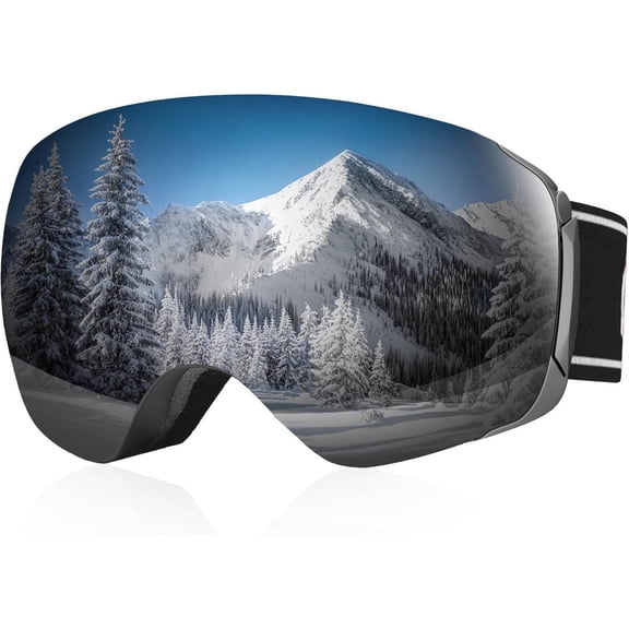 Snow/Ski Goggles, Snowboard Goggles - OTG, Magnetic Lens Frameless Anti Fog UV Protection