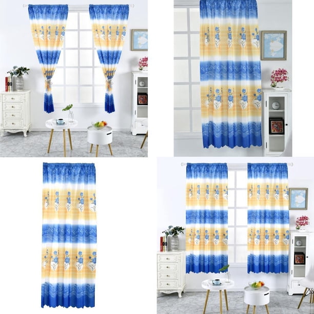 Panel de Ventana con Arandela de Impresión Metálica Opaca, Cortina de Bloqueo de lámpara con Aislamiento Térmico para Dormitorio, Sala Raya Horizontal Macarena Cortina de rosa con estampado liso