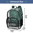 thumbnail image 4 of Large Clear PVC Backpack Heavy Duty See Through Backpack for Adults Work Travel, Green Butterfly Printed 12L, 4 of 8