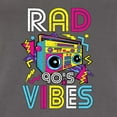 thumbnail image 2 of Rad 90's Vibes Vintage Womens Slim Fit Junior Tee, Dark Grey, Large, 2 of 5